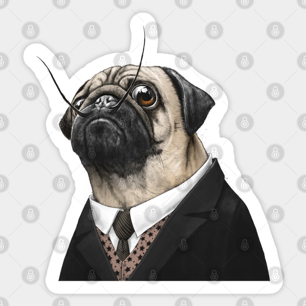 Pug Dali Sticker by NikKor